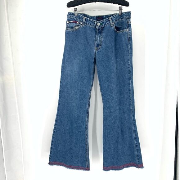 Vtg. Tommy Jeans 5 Pocket Bell  Flag Logo Patched back Pockets - Picture 1 of 12